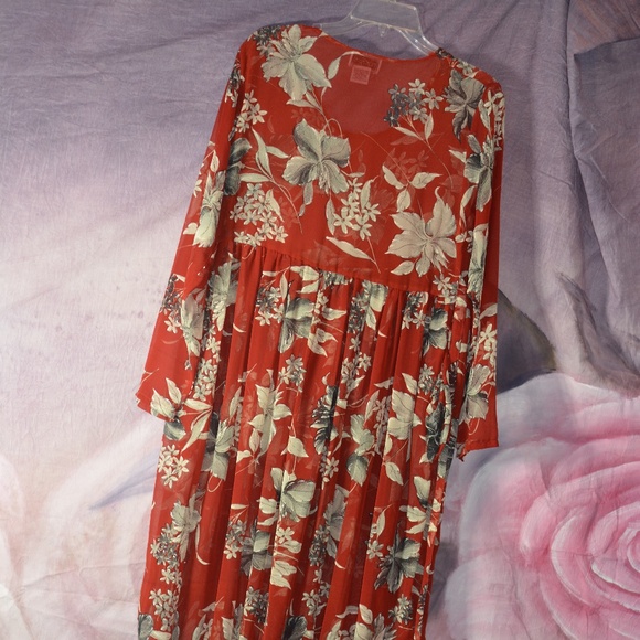 RAINDROPS RED DRESS SZ L - Picture 6 of 6
